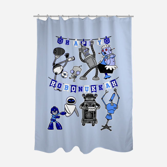 Happy Robonukkah-None-Polyester-Shower Curtain-SeamusAran