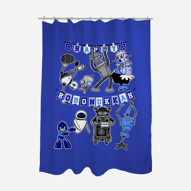 Happy Robonukkah-None-Polyester-Shower Curtain-SeamusAran