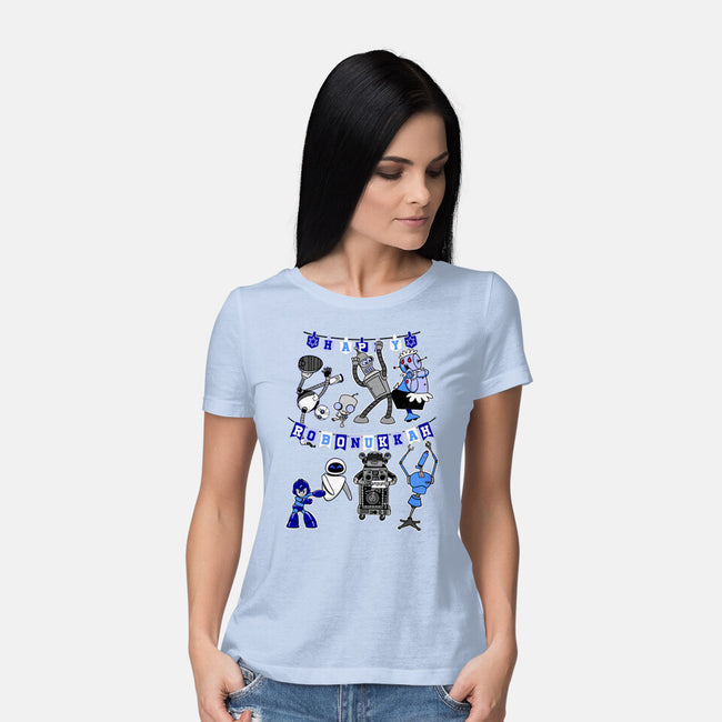 Happy Robonukkah-Womens-Basic-Tee-SeamusAran