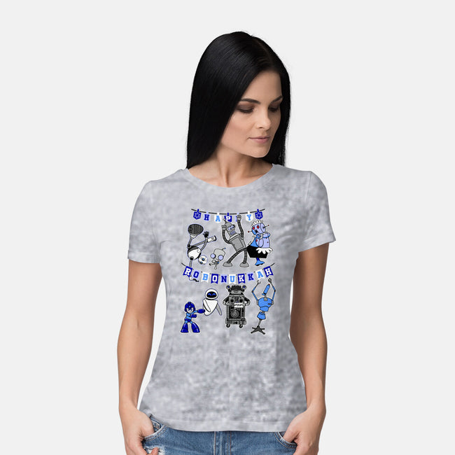 Happy Robonukkah-Womens-Basic-Tee-SeamusAran