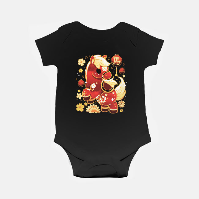 Year Of Horse-Baby-Basic-Onesie-Vallina84