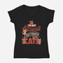 Just Prefer Cats-Womens-V-Neck-Tee-koalastudio