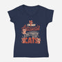 Just Prefer Cats-Womens-V-Neck-Tee-koalastudio