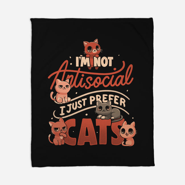 Just Prefer Cats-None-Fleece-Blanket-koalastudio