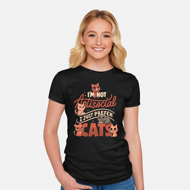 Just Prefer Cats-Womens-Fitted-Tee-koalastudio
