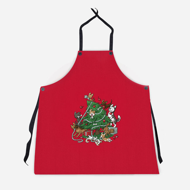 Dog Tree-Unisex-Kitchen-Apron-DoOomcat