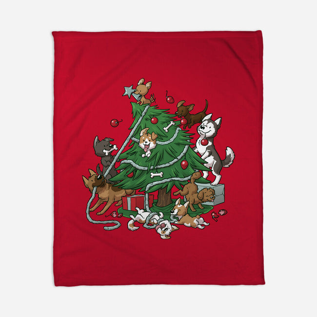 Dog Tree-None-Fleece-Blanket-DoOomcat