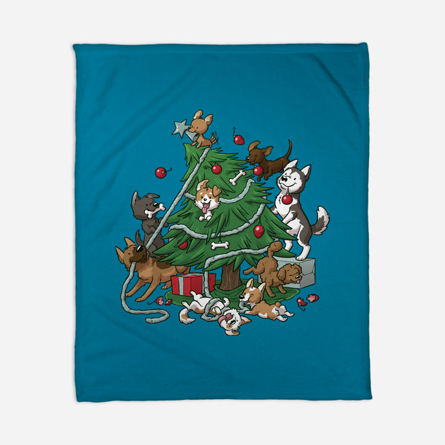 Dog Tree-None-Fleece-Blanket-DoOomcat