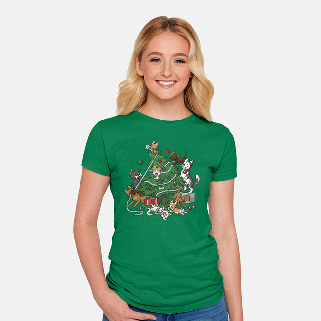 Dog Tree-Womens-Fitted-Tee-DoOomcat