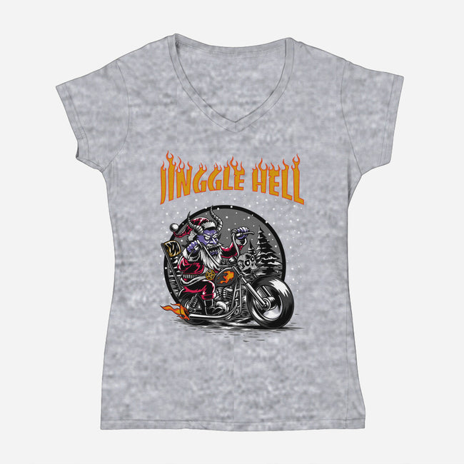 Jinggle Hell-Womens-V-Neck-Tee-joerawks