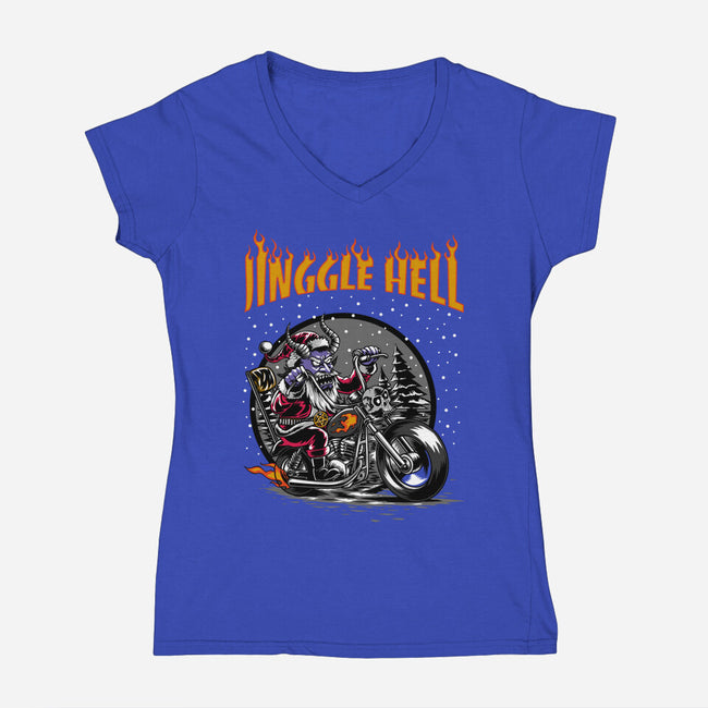 Jinggle Hell-Womens-V-Neck-Tee-joerawks