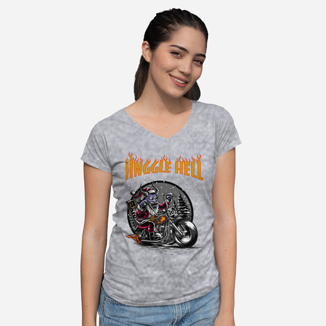 Jinggle Hell-Womens-V-Neck-Tee-joerawks