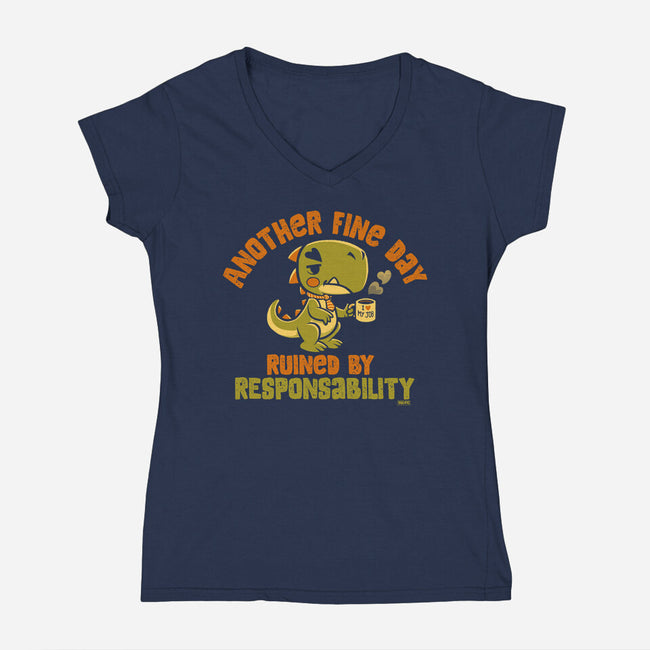 Another Fine Day Ruined-Womens-V-Neck-Tee-worlddominationforcats