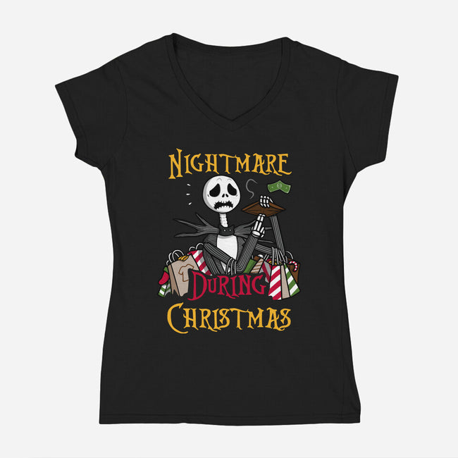 The Christmas Nightmare-Womens-V-Neck-Tee-Raffiti