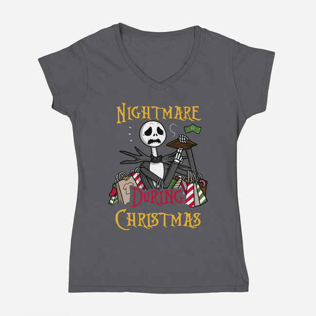 The Christmas Nightmare-Womens-V-Neck-Tee-Raffiti