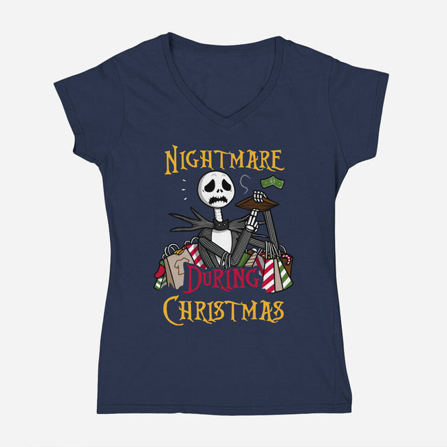 The Christmas Nightmare-Womens-V-Neck-Tee-Raffiti