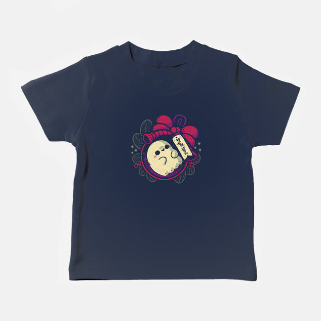 Cute Ghost In Christmas Bauble-Baby-Basic-Tee-xMorfina
