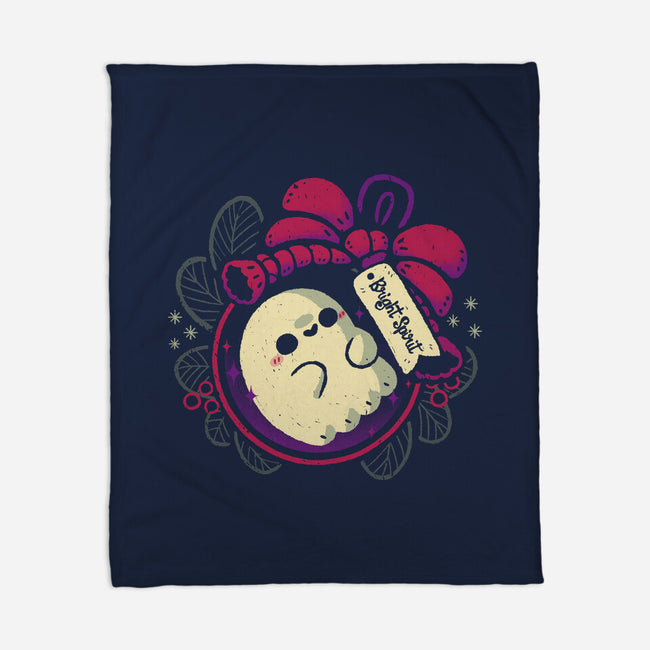 Cute Ghost In Christmas Bauble-None-Fleece-Blanket-xMorfina