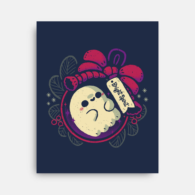 Cute Ghost In Christmas Bauble-None-Stretched-Canvas-xMorfina