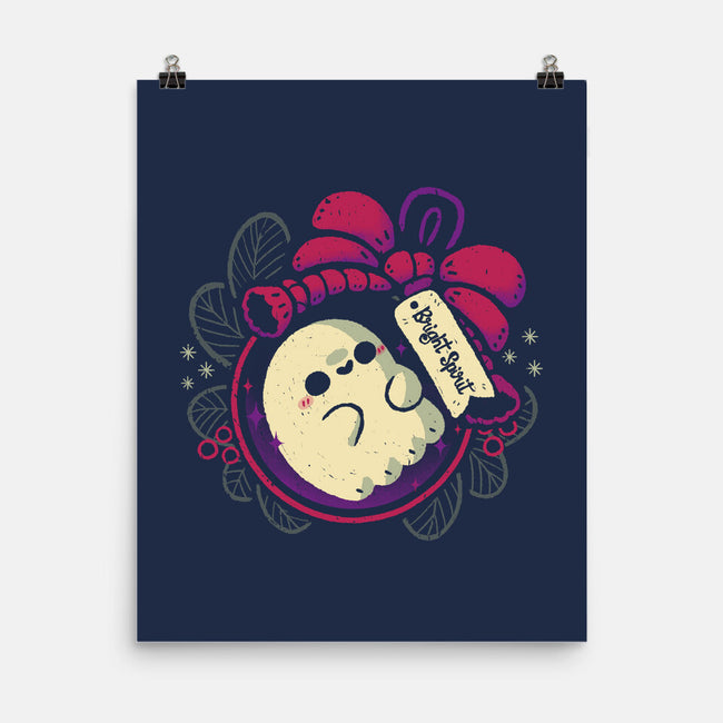 Cute Ghost In Christmas Bauble-None-Matte-Poster-xMorfina