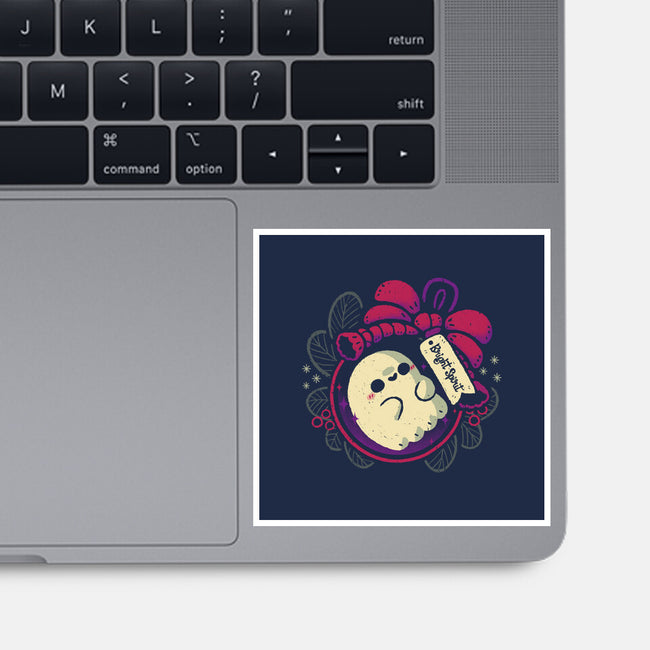 Cute Ghost In Christmas Bauble-None-Glossy-Sticker-xMorfina