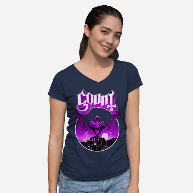 Count Ghost-Womens-V-Neck-Tee-rmatix