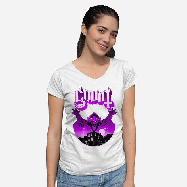 Count Ghost-Womens-V-Neck-Tee-rmatix