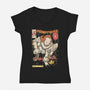 I Love Derry-Womens-V-Neck-Tee-Green Devil