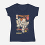 I Love Derry-Womens-V-Neck-Tee-Green Devil