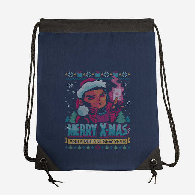 Merry Xmas From A Mutant-None-Drawstring-Bag-teesgeex