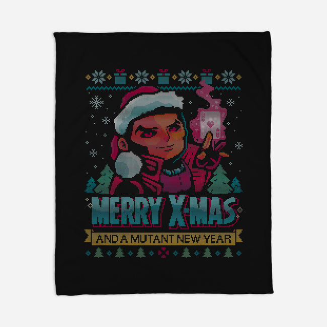 Merry Xmas From A Mutant-None-Fleece-Blanket-teesgeex