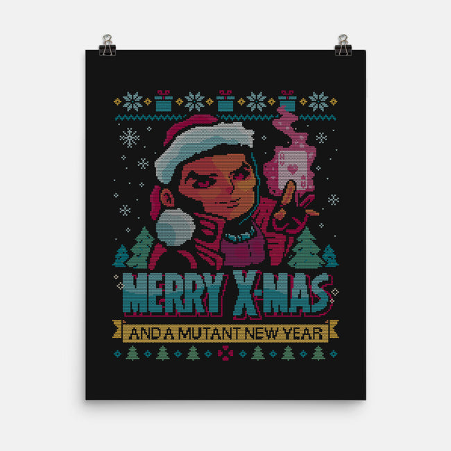Merry Xmas From A Mutant-None-Matte-Poster-teesgeex