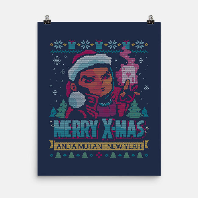 Merry Xmas From A Mutant-None-Matte-Poster-teesgeex