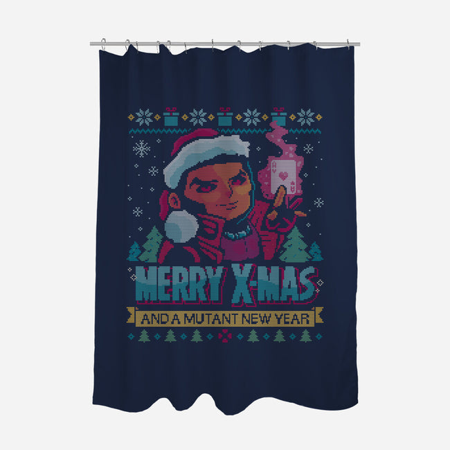 Merry Xmas From A Mutant-None-Polyester-Shower Curtain-teesgeex