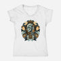 Portrait Of The Creature-Womens-V-Neck-Tee-glitchygorilla