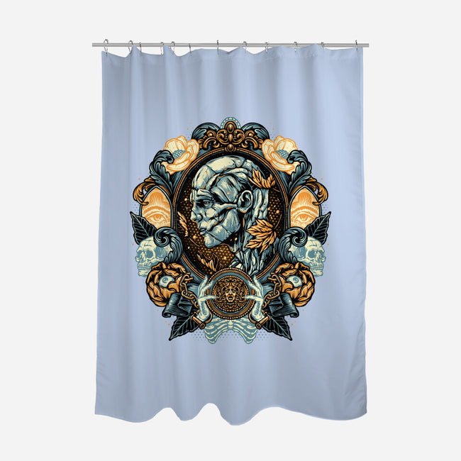 Portrait Of The Creature-None-Polyester-Shower Curtain-glitchygorilla