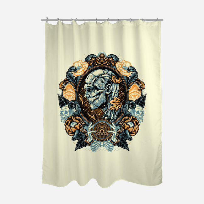 Portrait Of The Creature-None-Polyester-Shower Curtain-glitchygorilla