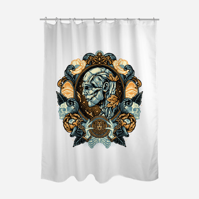 Portrait Of The Creature-None-Polyester-Shower Curtain-glitchygorilla