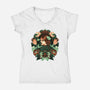 Portrait Of The Bride-Womens-V-Neck-Tee-glitchygorilla