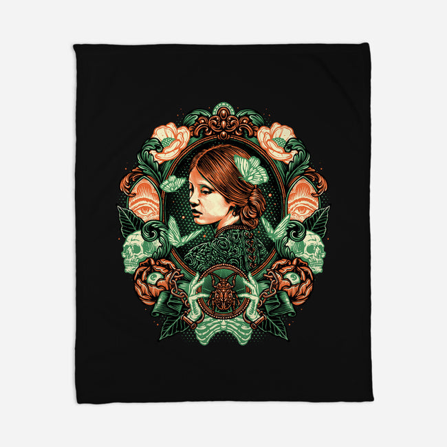 Portrait Of The Bride-None-Fleece-Blanket-glitchygorilla