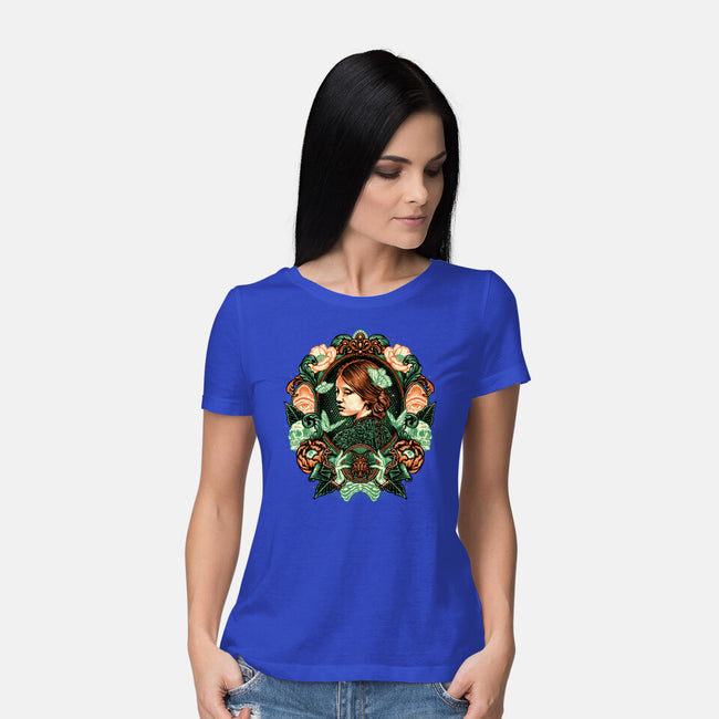 Portrait Of The Bride-Womens-Basic-Tee-glitchygorilla