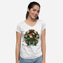 Portrait Of The Bride-Womens-V-Neck-Tee-glitchygorilla