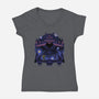Fire And Ice Starry-Womens-V-Neck-Tee-Astrobot Invention