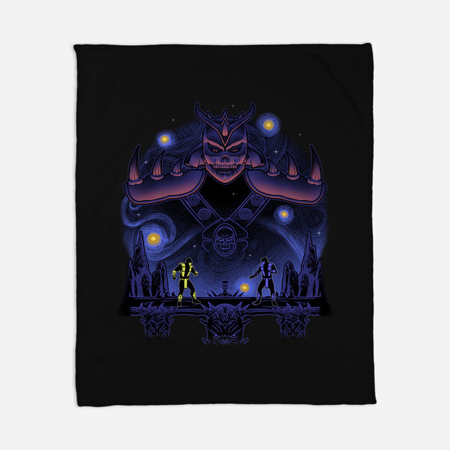 Fire And Ice Starry-None-Fleece-Blanket-Astrobot Invention