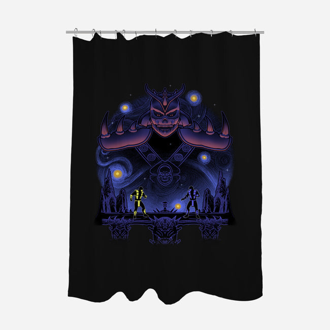 Fire And Ice Starry-None-Polyester-Shower Curtain-Astrobot Invention