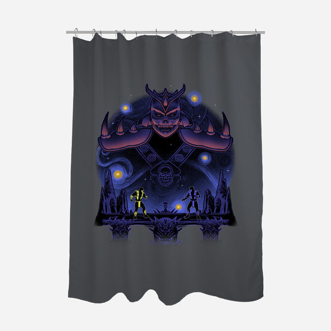 Fire And Ice Starry-None-Polyester-Shower Curtain-Astrobot Invention