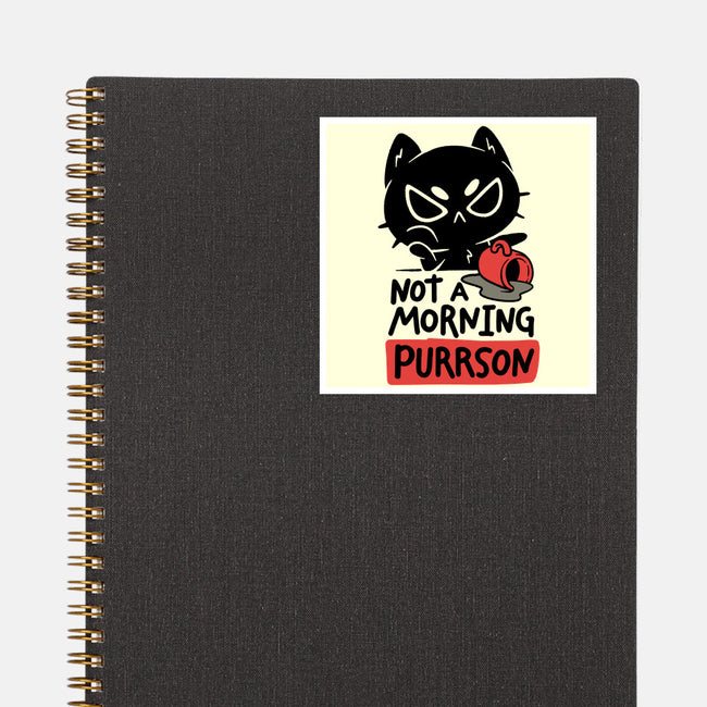 Not A Morning Purrson-None-Glossy-Sticker-koalastudio