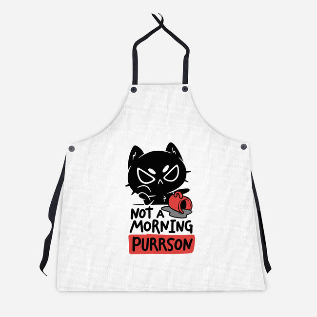 Not A Morning Purrson-Unisex-Kitchen-Apron-koalastudio