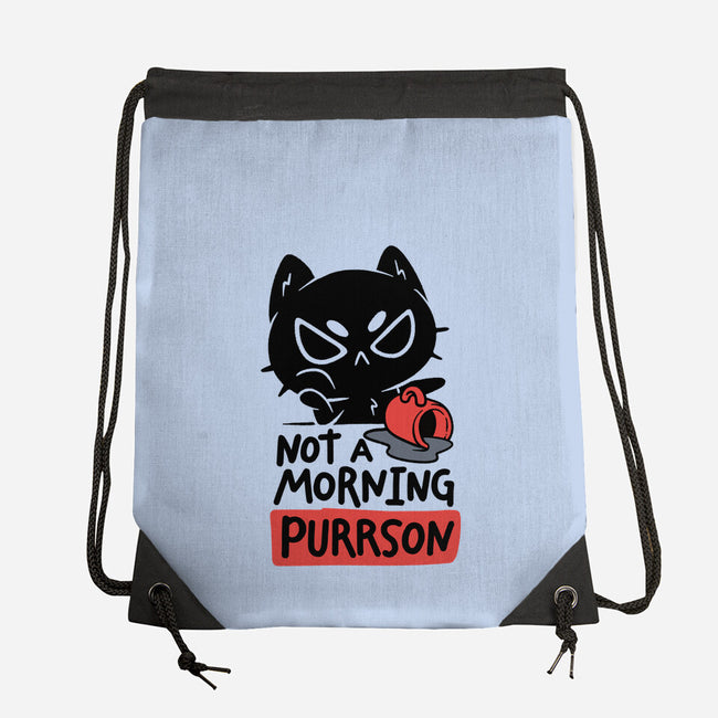 Not A Morning Purrson-None-Drawstring-Bag-koalastudio