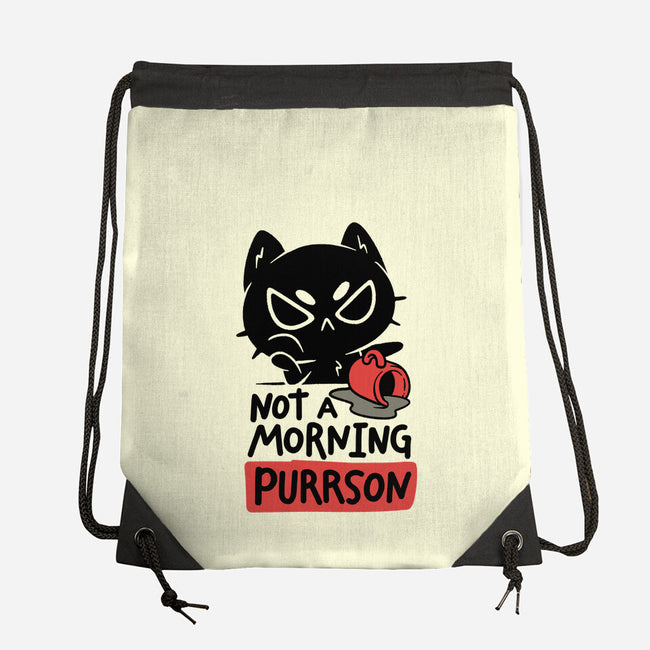 Not A Morning Purrson-None-Drawstring-Bag-koalastudio